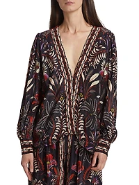 Classic Garden Mirror-Embellished Blouse