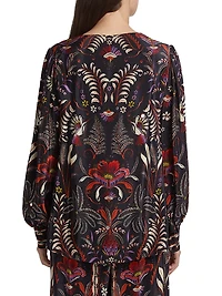Classic Garden Mirror-Embellished Blouse