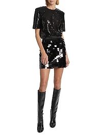 Kinsey Tile Sequin Miniskirt