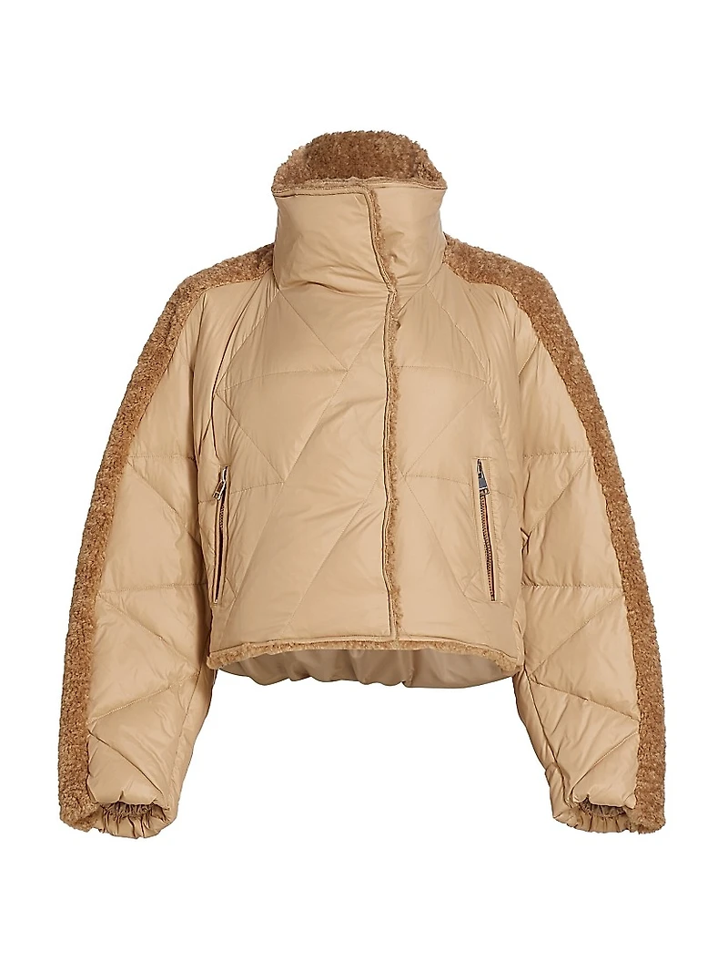 Sharon Mix Media Down Puffer Jacket