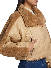 Sharon Mix Media Down Puffer Jacket