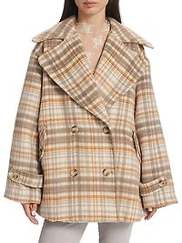 Highlands Oversized Plaid Peacoat