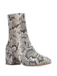 Leonora 53MM Snake-Embossed Leather Boots