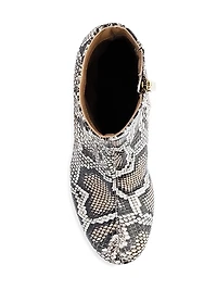 Leonora 53MM Snake-Embossed Leather Boots
