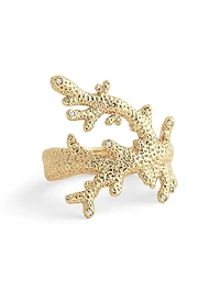 Ocean Coral 18K-Gold-Plated & Cubic Zirconia Ring