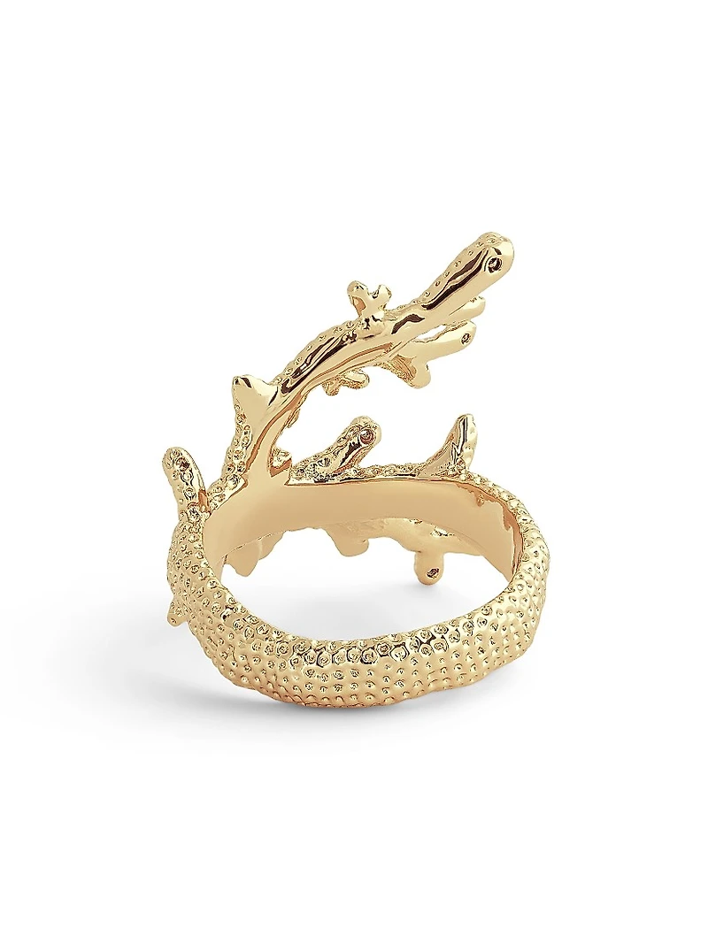 Ocean Coral 18K-Gold-Plated & Cubic Zirconia Ring