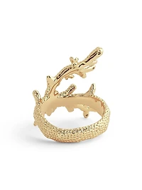 Ocean Coral 18K-Gold-Plated & Cubic Zirconia Ring