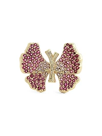 Butterfly 18K Gold-Plated & Cubic Zirconia Ring