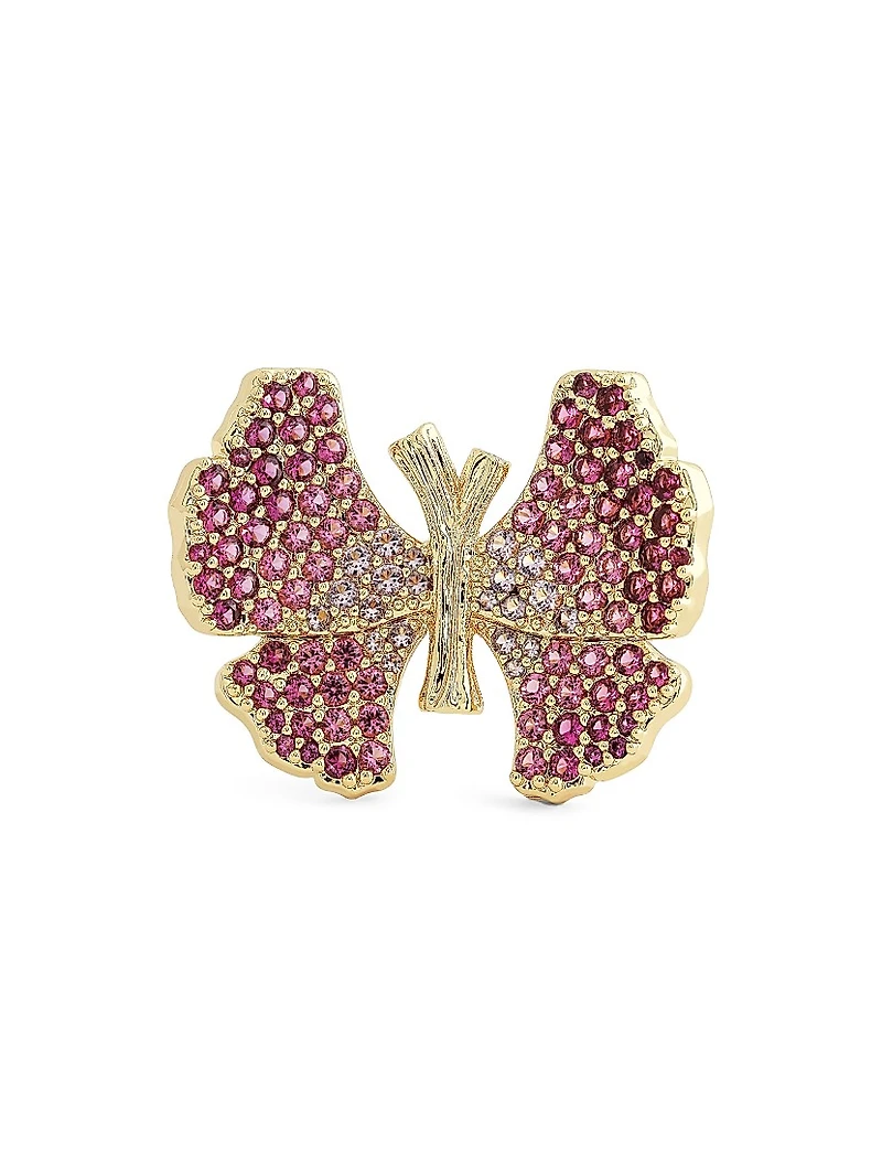 Butterfly 18K Gold-Plated & Cubic Zirconia Ring