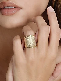 Enchanted Forest Bark 18K Gold-Plated Ring