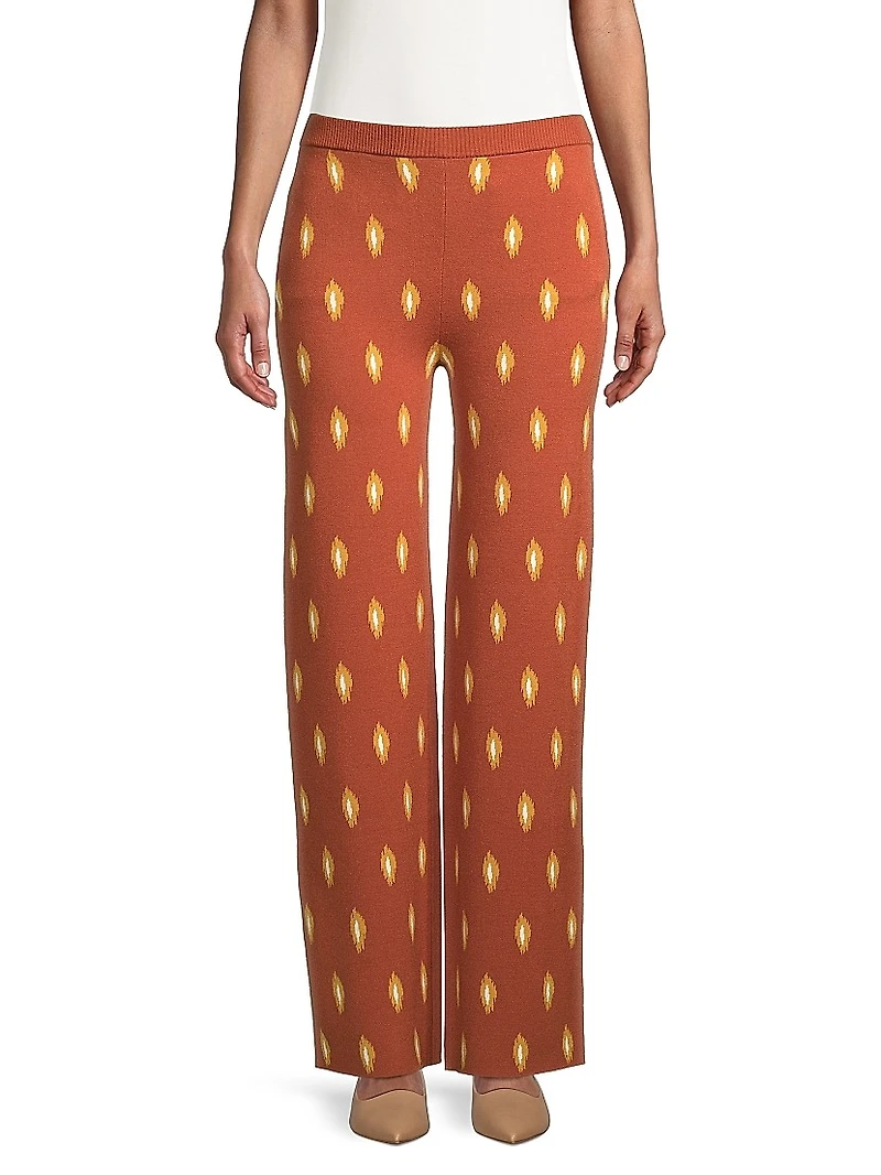 Jacquard Straight-Leg Trousers