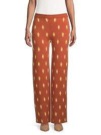 Jacquard Straight-Leg Trousers