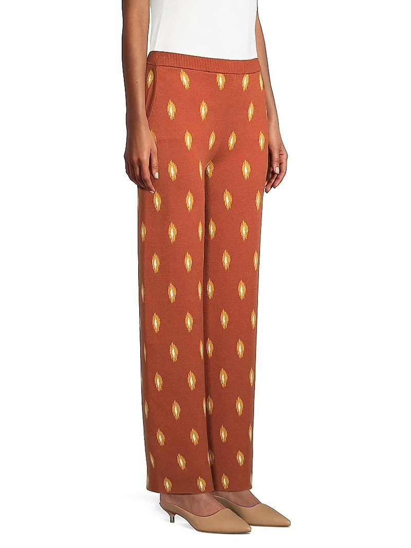 Jacquard Straight-Leg Trousers