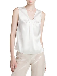Sleeveless Satin Blouse
