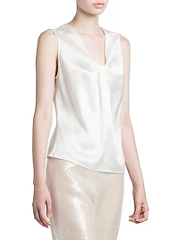 Sleeveless Satin Blouse