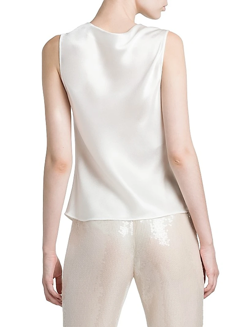 Sleeveless Satin Blouse