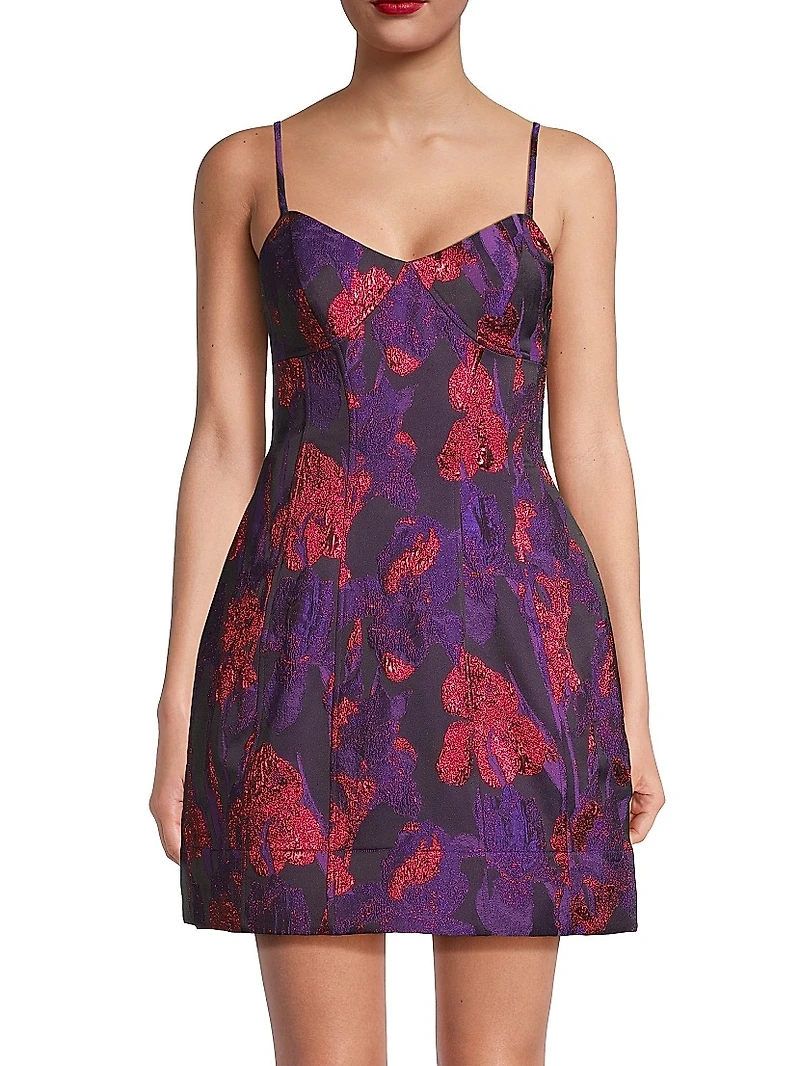 Metallic Jacquard Minidress