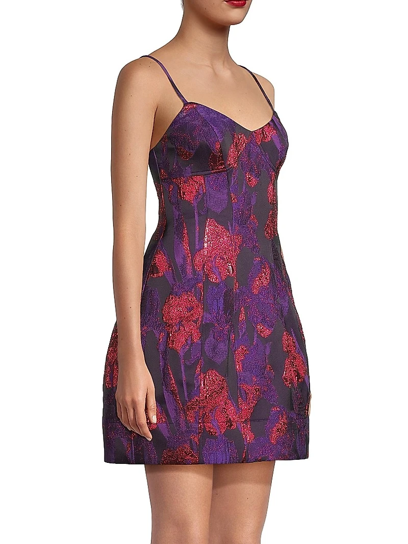 Metallic Jacquard Minidress