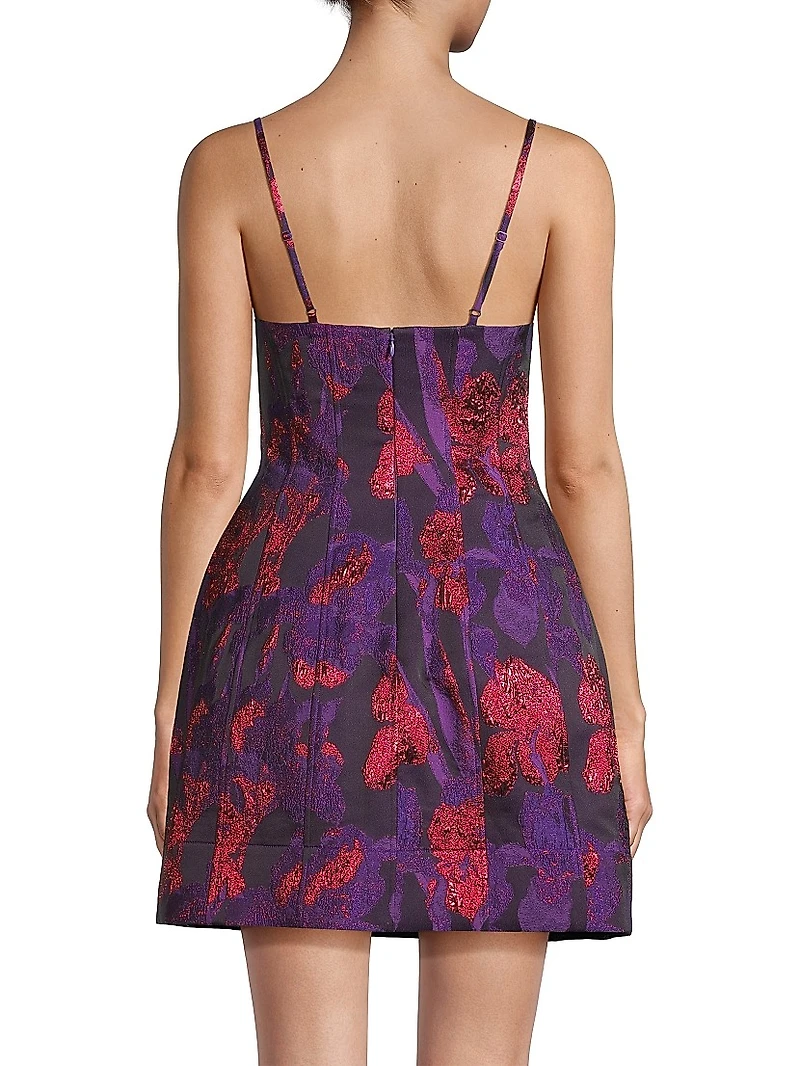 Metallic Jacquard Minidress