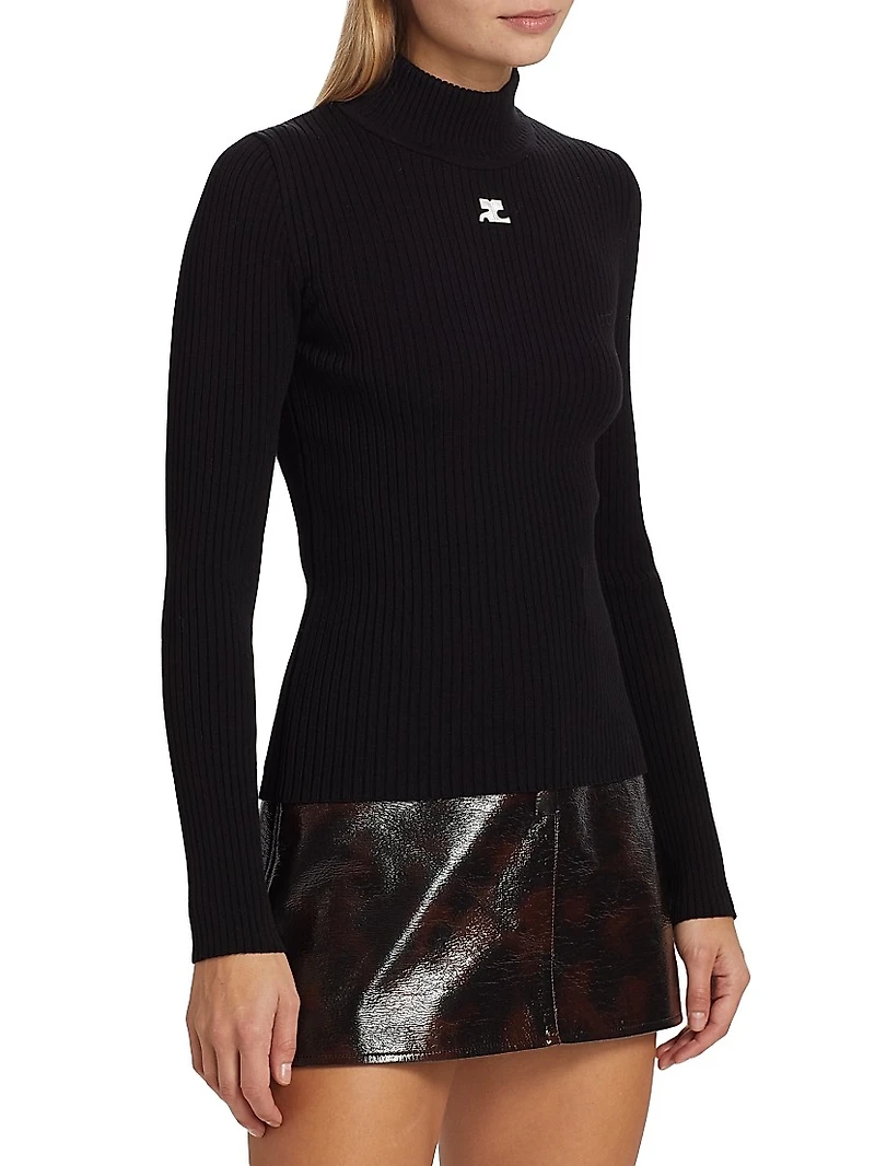 Re-Edition Rib-Knit Turtleneck Top