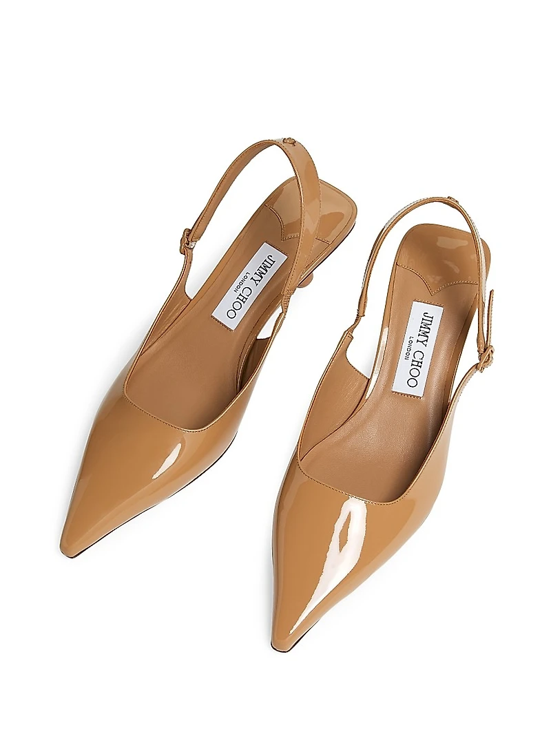 Amel 50MM Patent Leather Slingback Pumps