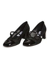 Elisa 45MM Mesh & Patent Leather Pumps