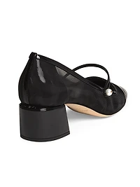 Elisa 45MM Mesh & Patent Leather Pumps