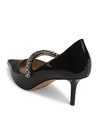 Bing 65MM Crystal-Embellished Patent Leather Pumps