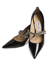 Bing 65MM Crystal-Embellished Patent Leather Pumps
