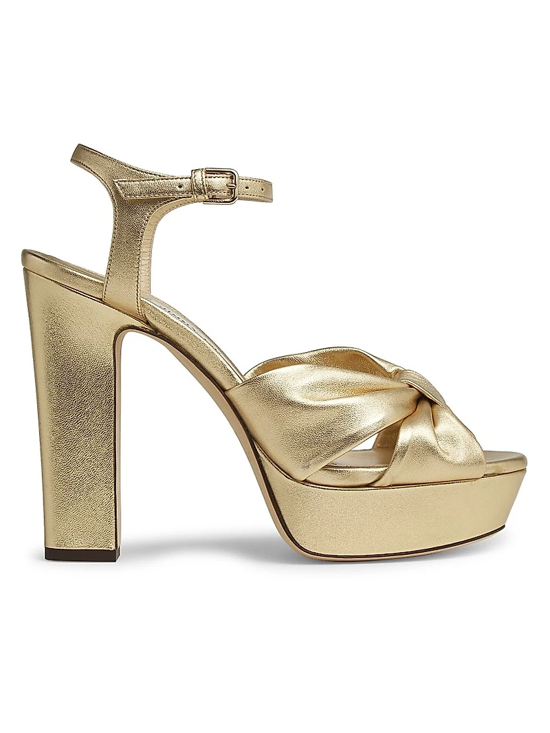Heloise 120MM Metallic Leather Platform Sandals