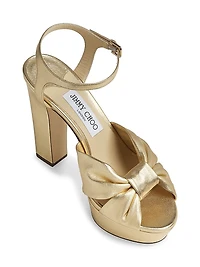 Heloise 120MM Metallic Leather Platform Sandals