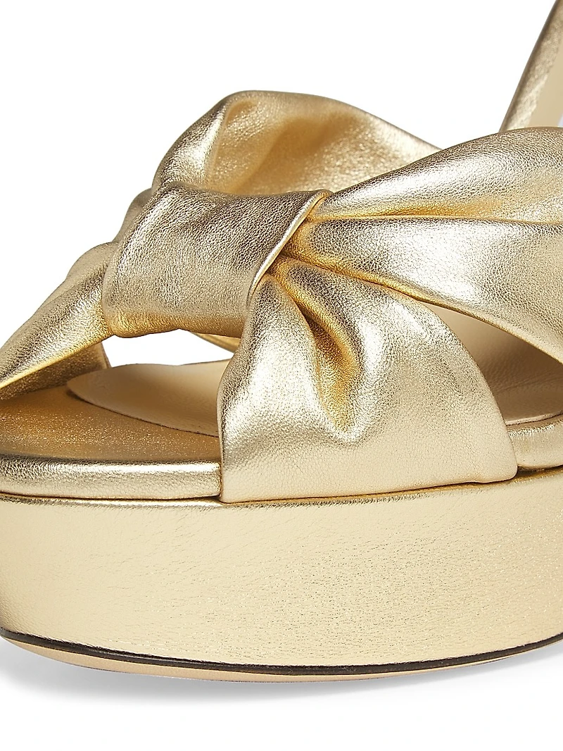 Heloise 120MM Metallic Leather Platform Sandals