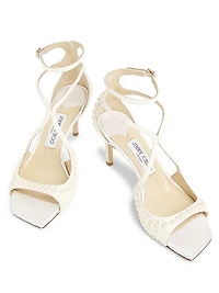 Azia 75MM Pearl-Embellished Satin Sandals