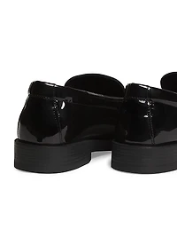 Addie Faux Pearl-Embellished Patent Leather Loafers