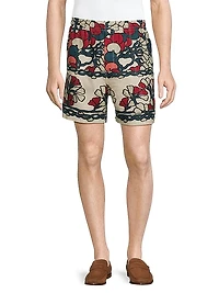 Crane Estate Garden Lattice Floral Linen Shorts
