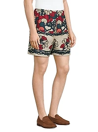 Crane Estate Garden Lattice Floral Linen Shorts