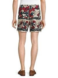 Crane Estate Garden Lattice Floral Linen Shorts