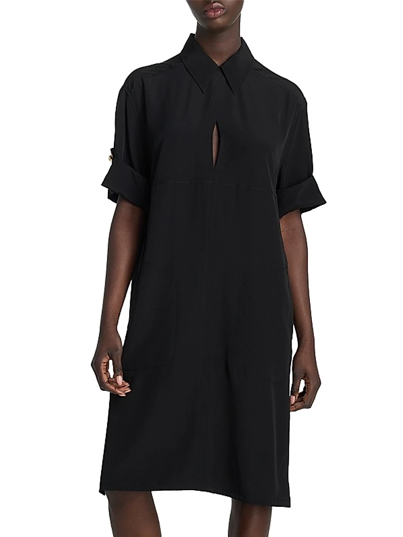 Crepe Silk Polo Dress