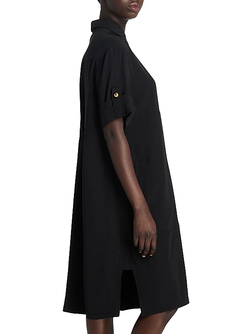 Crepe Silk Polo Dress