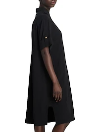Crepe Silk Polo Dress