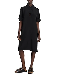 Crepe Silk Polo Dress