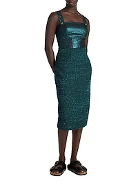 Evening Crystal-Embellished Tweed Dress