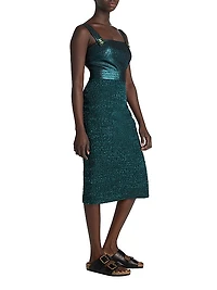 Evening Crystal-Embellished Tweed Dress