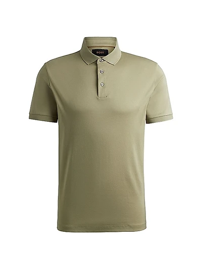 Regular Fit Polo Shirt in Mercerized Italian Cotton