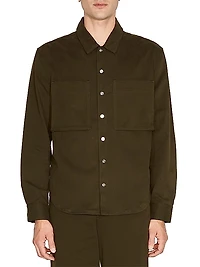 Cotton Button-Front Overshirt