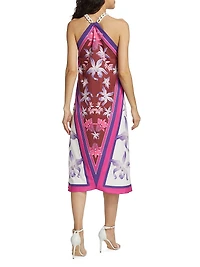 Dreamy Scarf Chain-Strap Midi-Dress