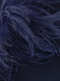 V-Neck Feather-Cuff Sweater