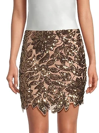 Kristina Sequin Leaf Miniskirt