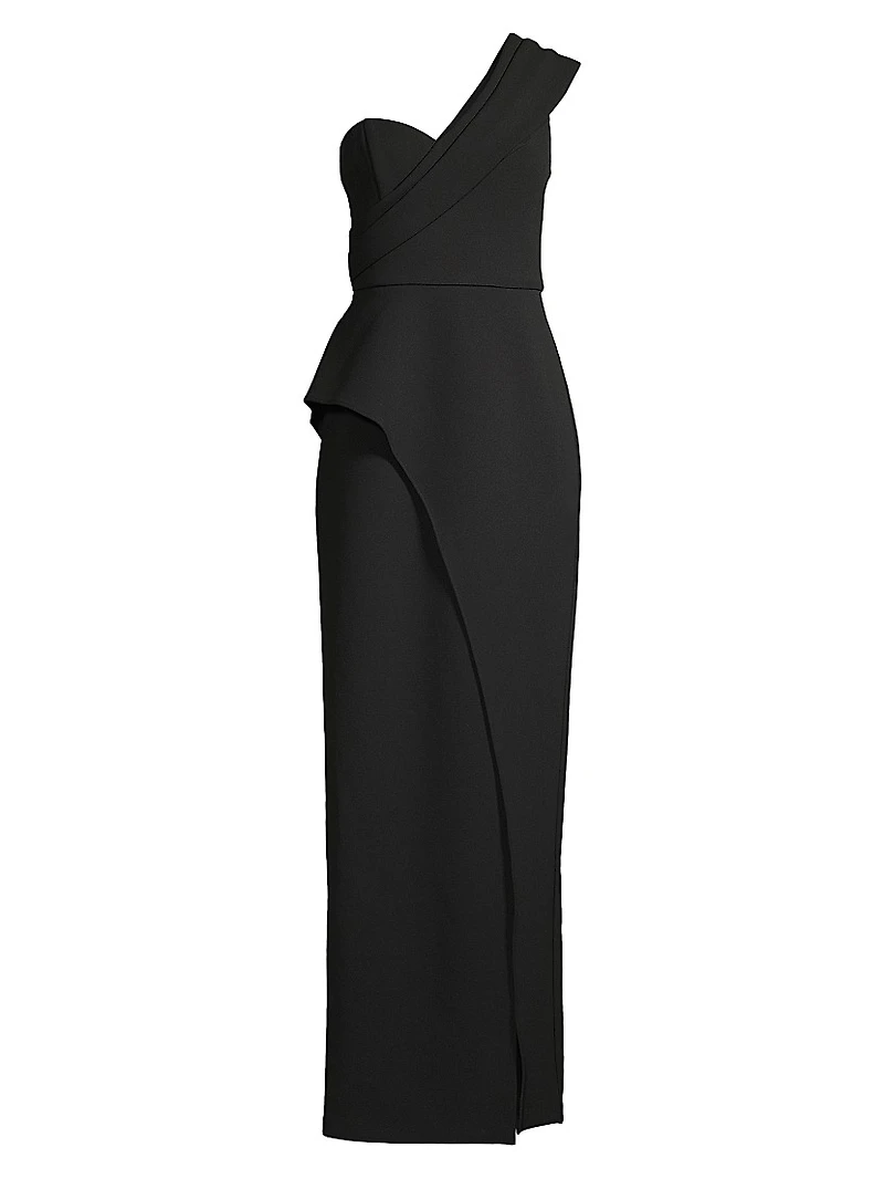 Bonded Crepe Column Gown