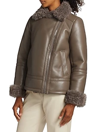 Thea Faux Leather Moto Jacket